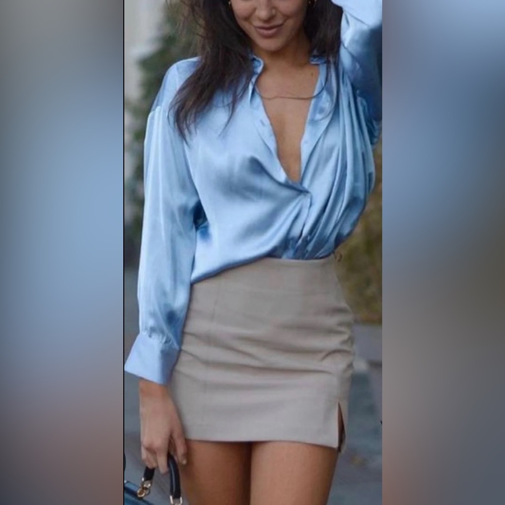 Zara Mini Skirt in Beige